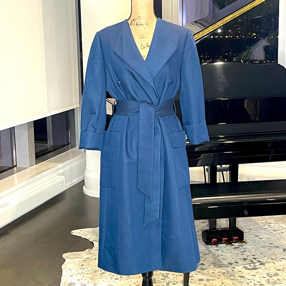 NEW! Ink blue Club Monaco 3/4 belted coat Sz Small